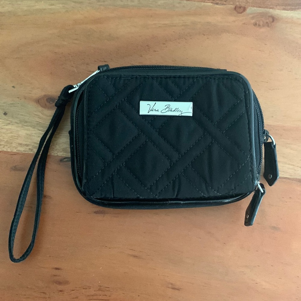 Vera Bradley Black quilted pattern wristlet/crossbody purse